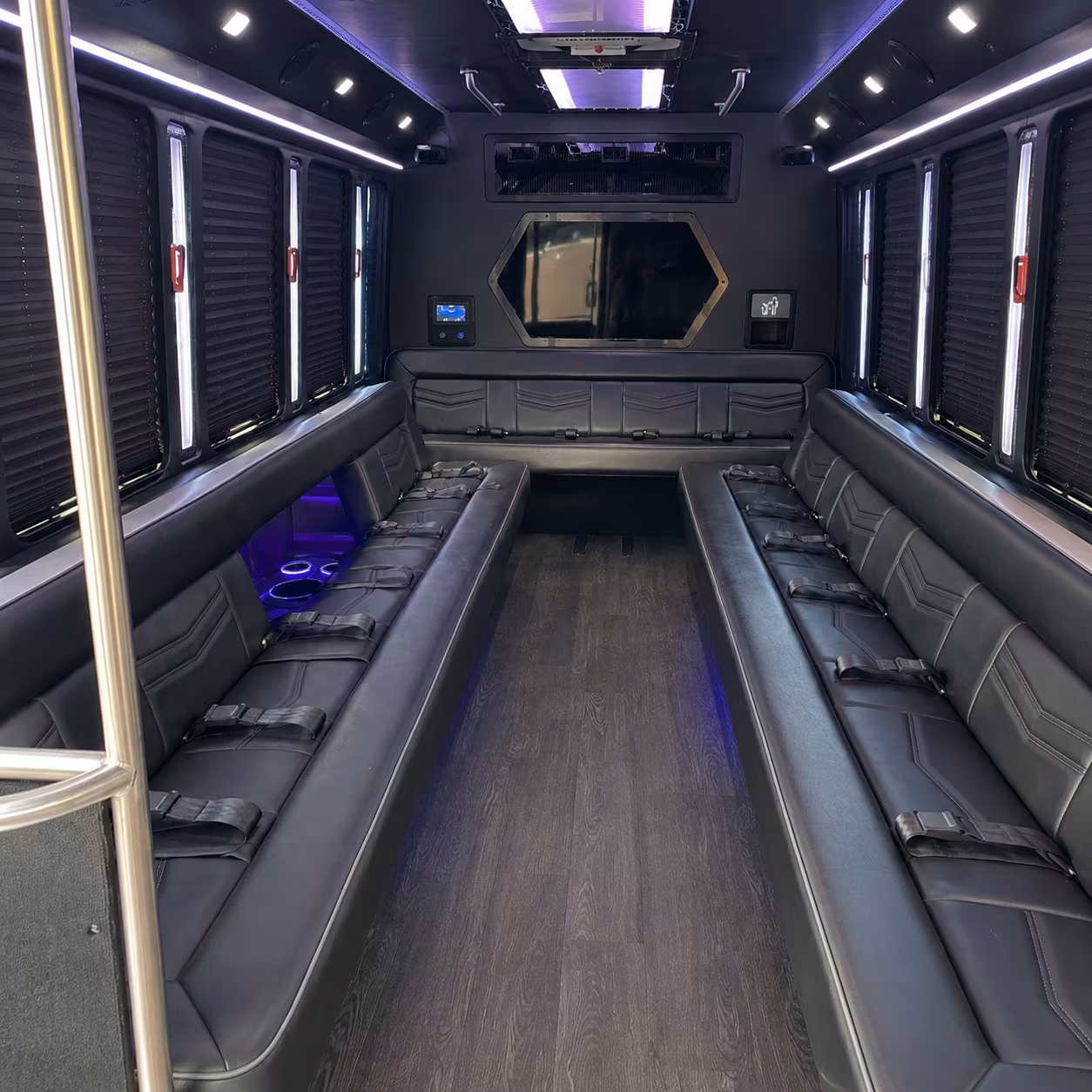 baltimore 18 passenger party bus interior