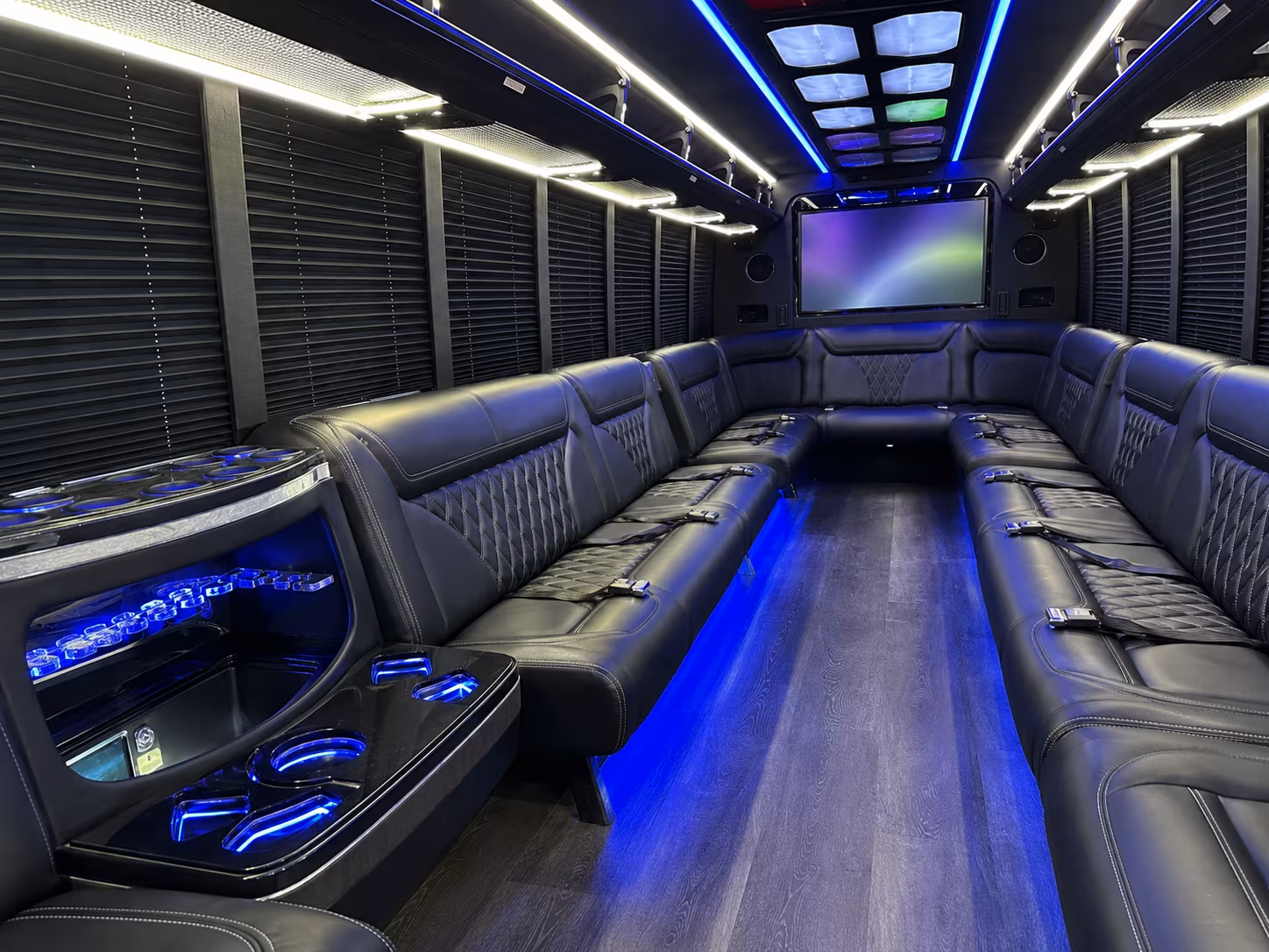 baltimore 20 passenger party bus inside