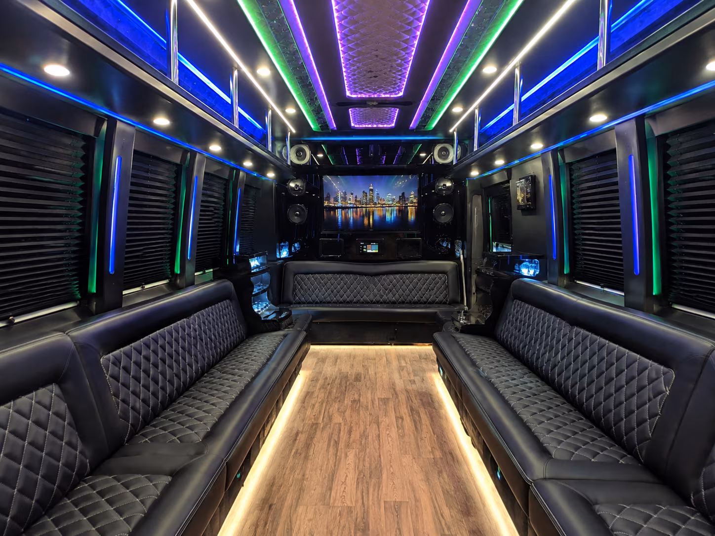 baltimore 25 passenger party bus interior