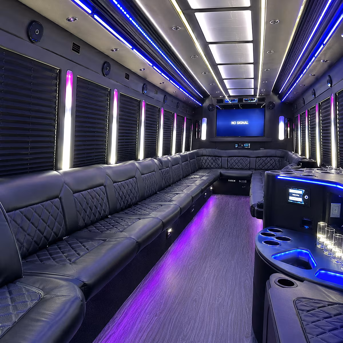 baltimore 30 passenger party bus inside