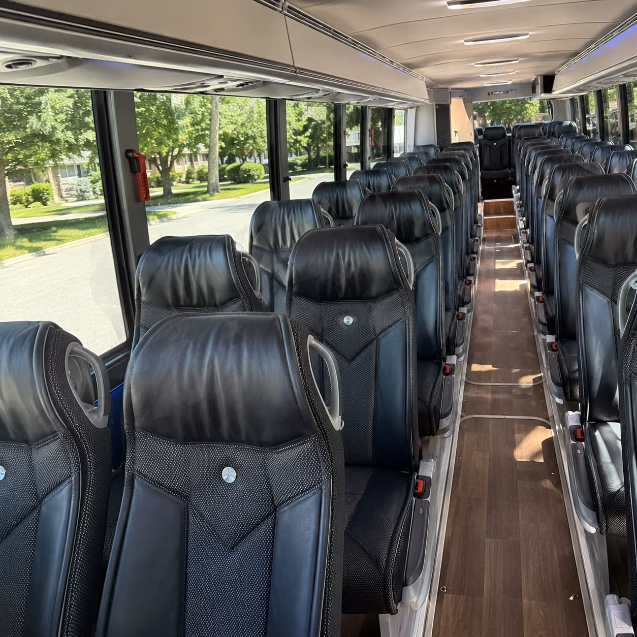 baltimore 40 passenger charter bus inside