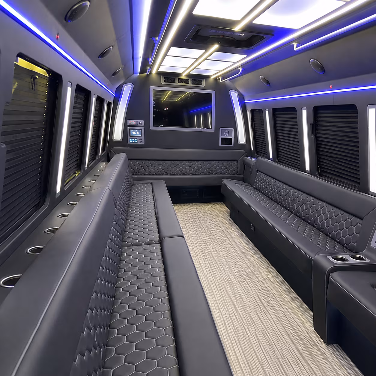 baltimore 40 passenger party bus inside