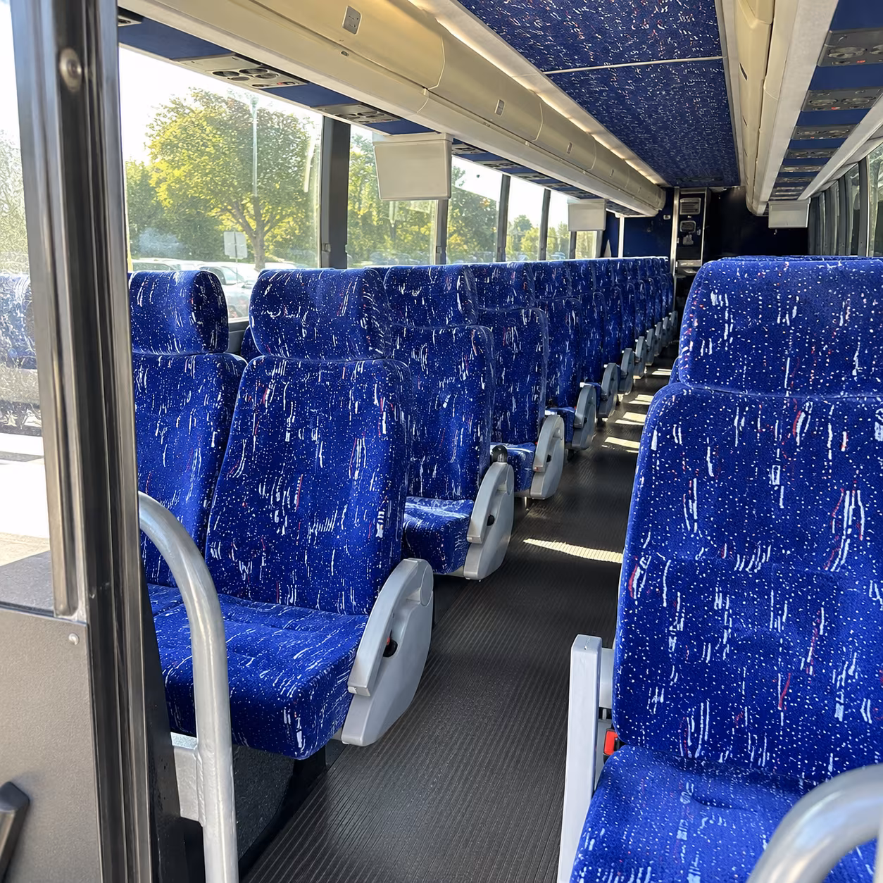 baltimore 50 passenger charter bus inside